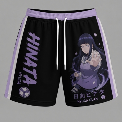 Naruto Hyuuga Hinata Sleeveless Tank Top & Shorts Two-Piece Streetwear Set