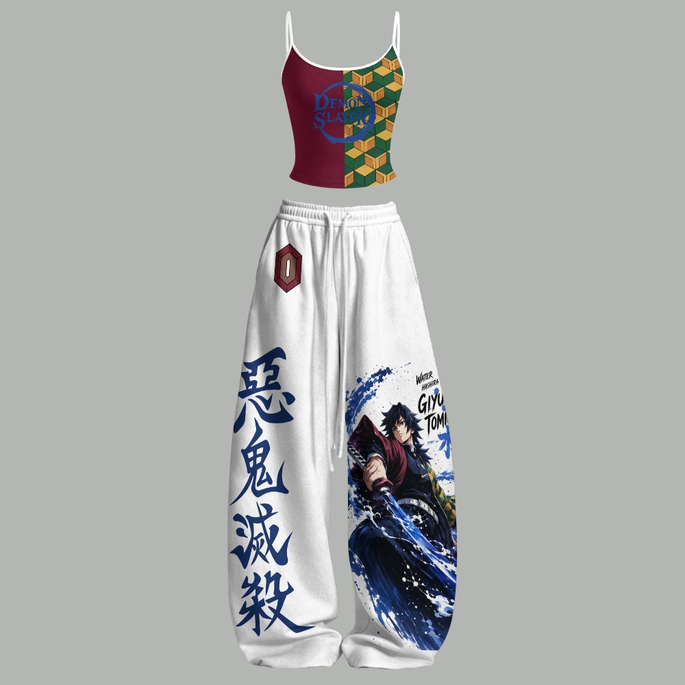 Demon Slayer Top & Elasticated Trousers Two-Piece Set