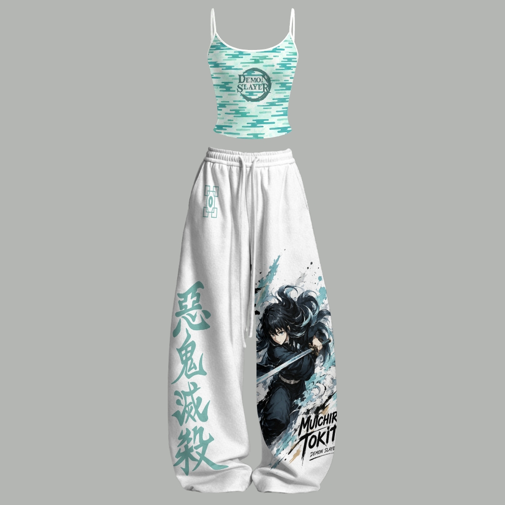 Demon Slayer Top & Elasticated Trousers Two-Piece Set