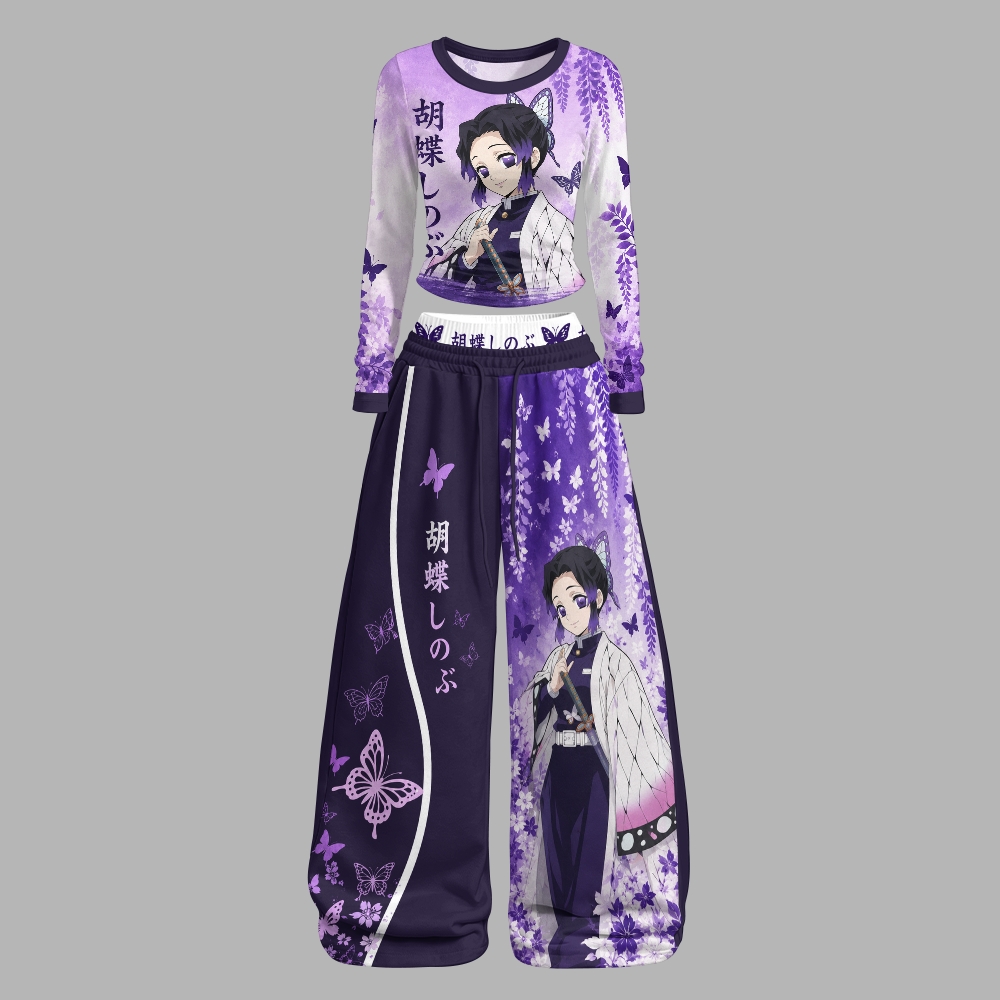 Demon Slayer Long-Sleeved Double-Layer Stretch Pants Set