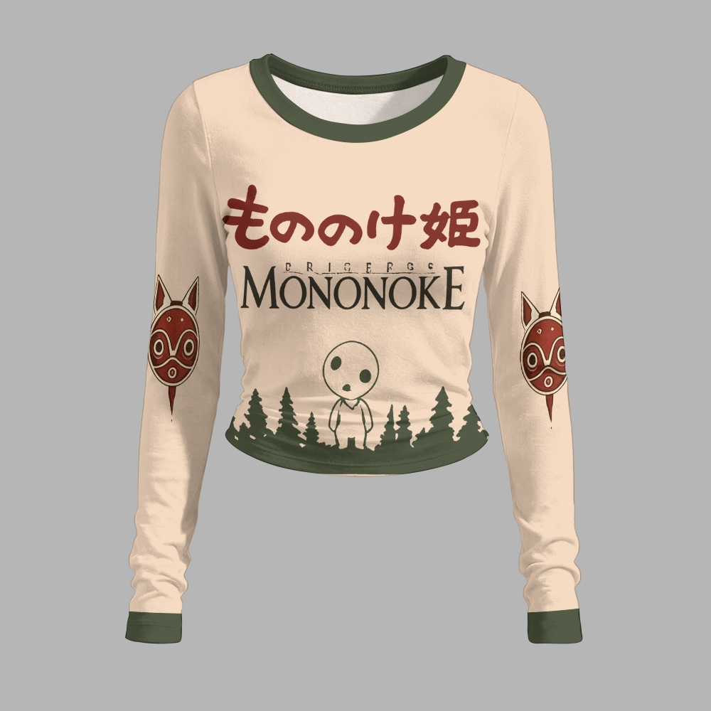 Princess Mononoke Long-Sleeved Double-Layer Stretch Pants Set