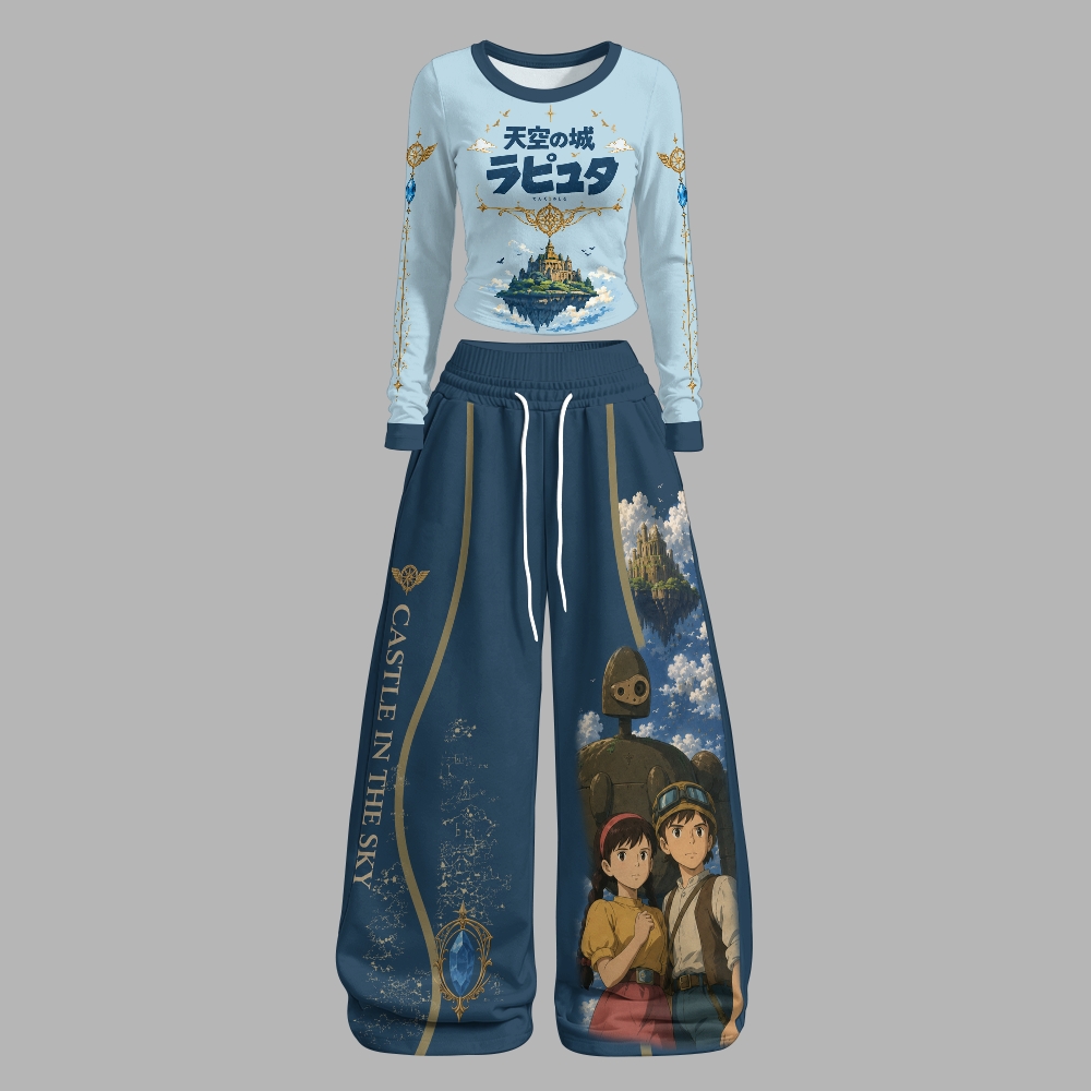 Howl's Moving Castle Long-Sleeved Double-Layer Stretch Pants Set