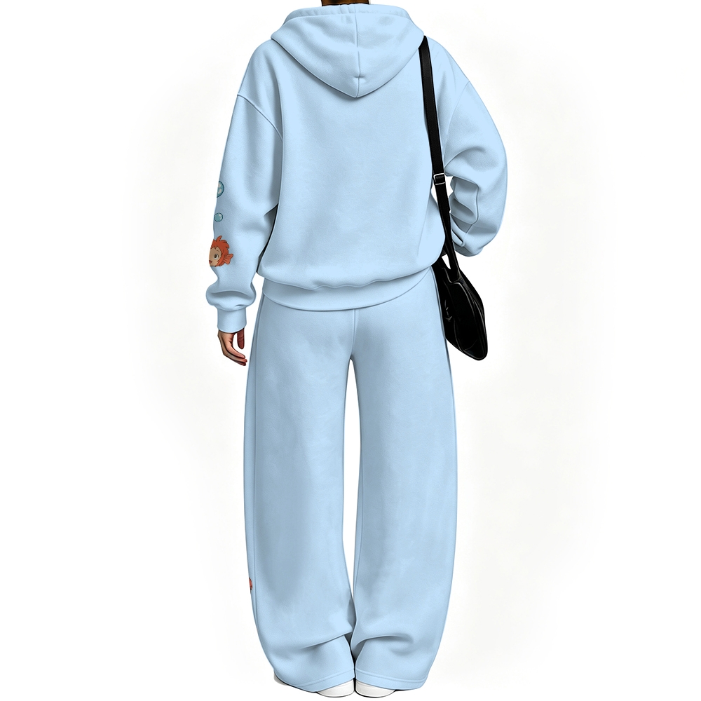 Ponyo on the Cliff-Vintage Plush Hoodie set