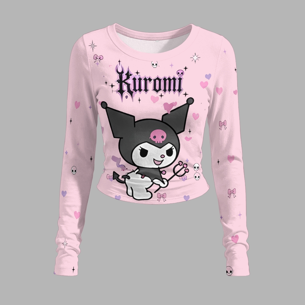 Kuromi Long-sleeved double-layer stretch pants set