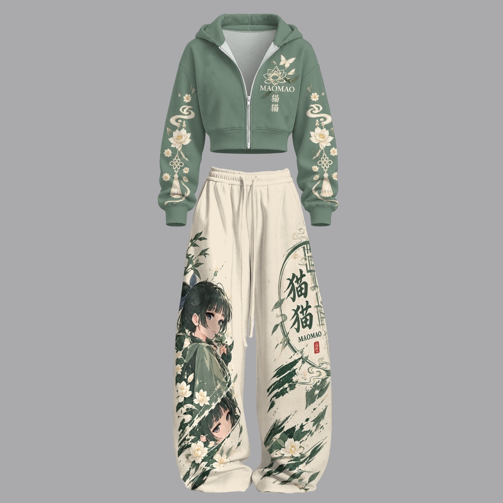 The Apothecary Diaries - Unisex Loose-Short zip-up sweatshirt set