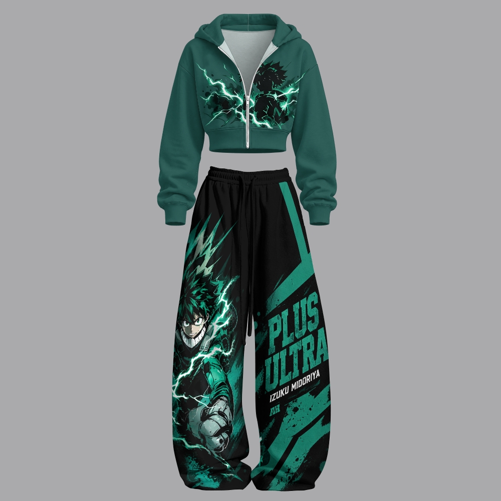 My Hero Academia - Unisex Loose-Short zip-up sweatshirt set