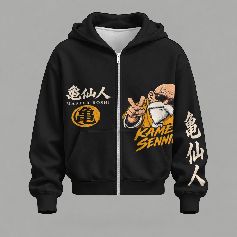 Dragon Ball Z Master Roshi- Unisex Zipper Hooded Sweatshirt Set