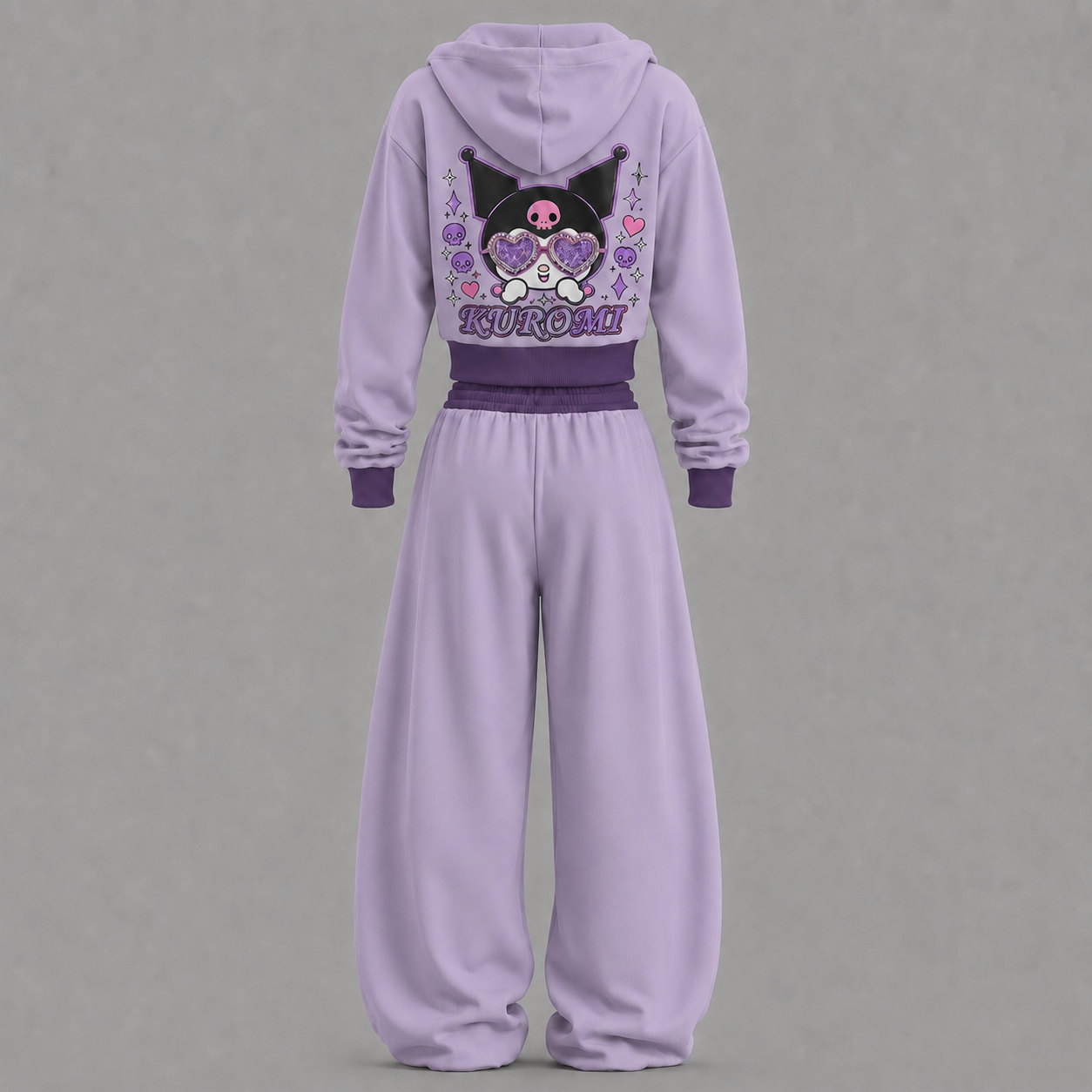 Sanrio-Short zip-up sweatshirt set