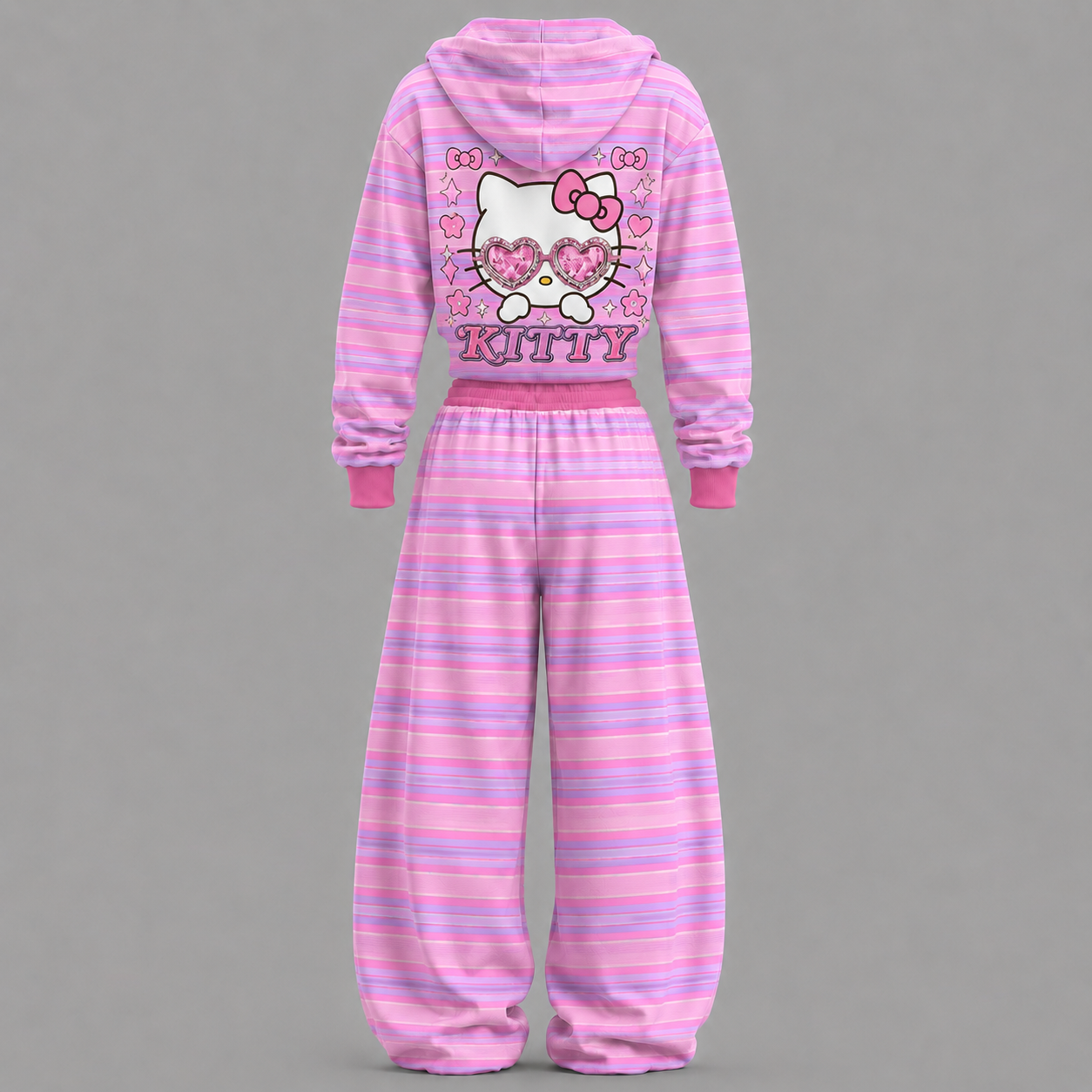 Sanrio-Short zip-up sweatshirt set