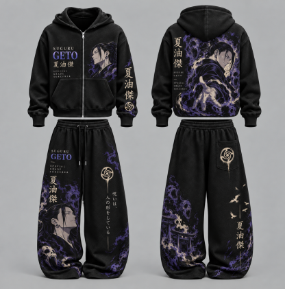 Jujutsu Kaisen Suguru Getoi - Unisex Zipper Hooded Sweatshirt Set