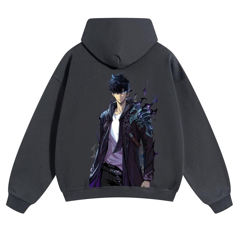  Unisex Vintage Washed cotton Hoodies | Solo Leveling 