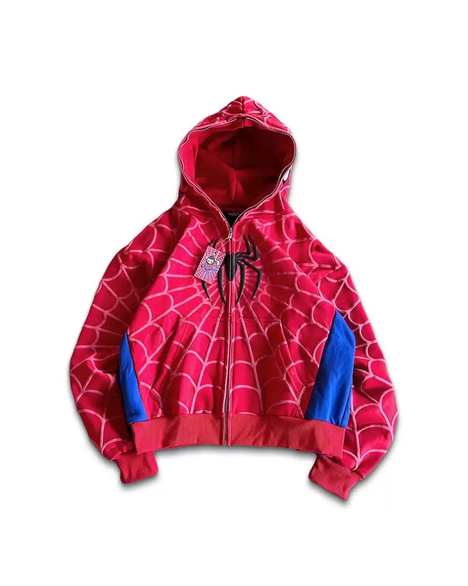 Spiderman New Eye Mask Couple Hoodies Best Material- Y2K Streetwear Zip-Up Sweatshirt for Men and Women