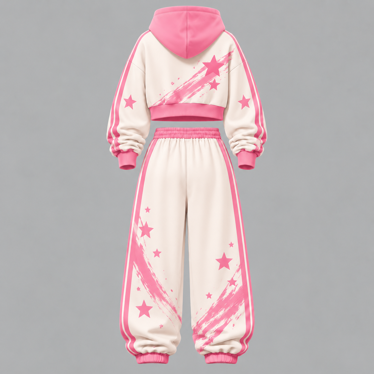 Dragon Ball Z Women‘s Cropped Long Sleeve Hoodie & High Waist Jogger Pants Two Piece Tracksuit Set