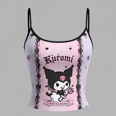Kuromi Top & Elasticated Trousers Two-Piece Set