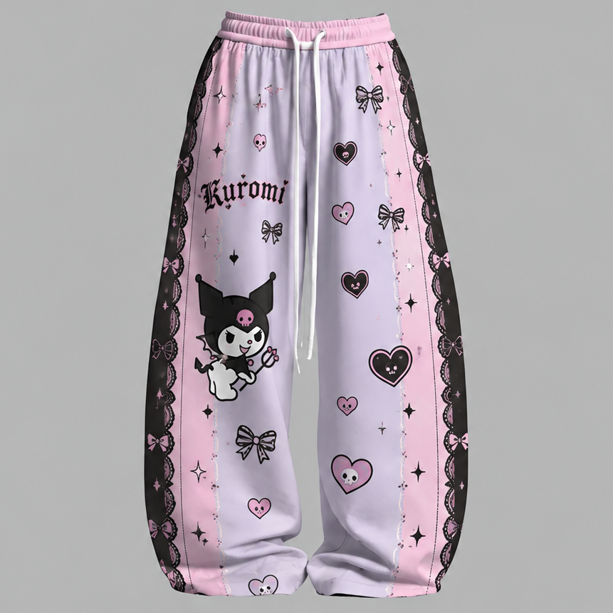 Kuromi Top & Elasticated Trousers Two-Piece Set