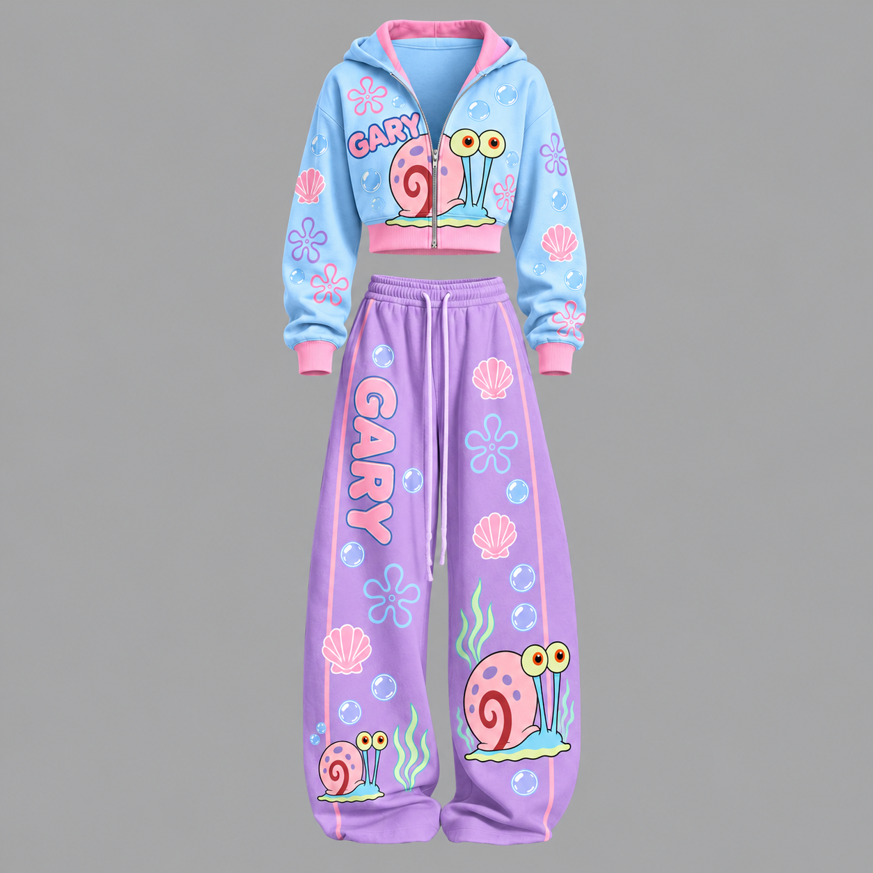 Gary the Snail SpongeBob SquarePants - Unisex Loose-Short zip-up sweatshirt set