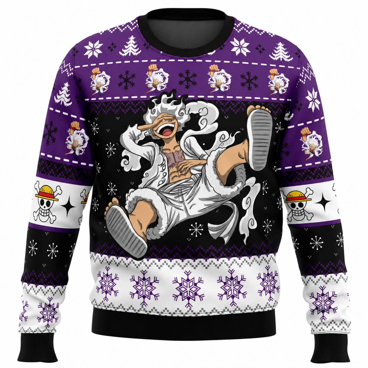 Luffy Gear 5 Sun God Nika One Piece Ugly Christmas Sweater