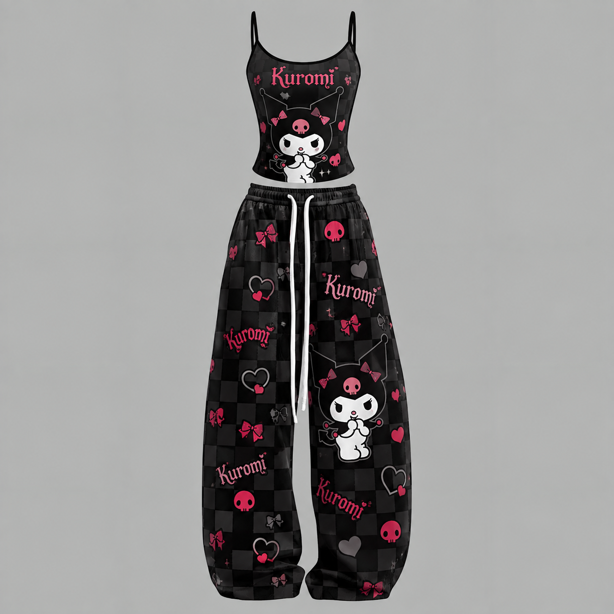 Kuromi Top & Elasticated Trousers Two-Piece Set