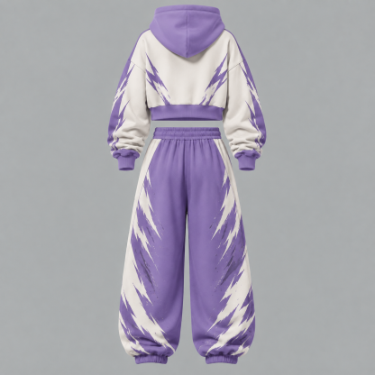 Dragon Ball Z Women‘s Cropped Long Sleeve Hoodie & High Waist Jogger Pants Two Piece Tracksuit Set