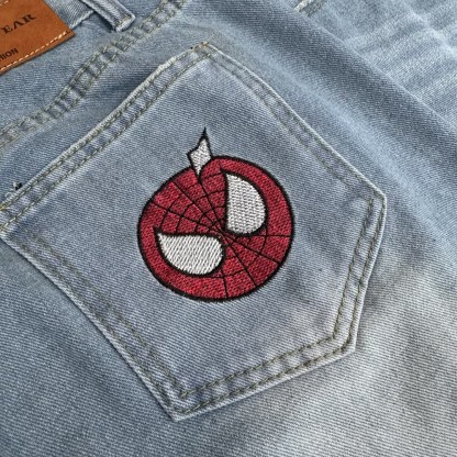 Spider Embroidery Jeans
