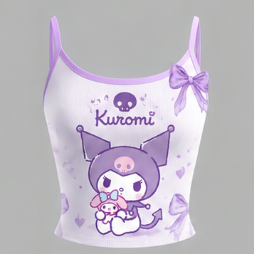 Kuromi Top & Elasticated Trousers Two-Piece Set