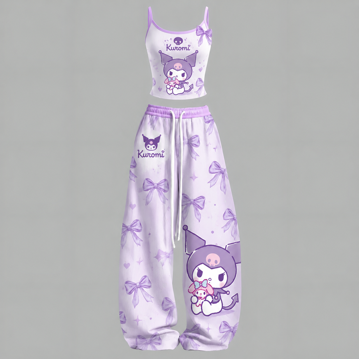 Kuromi Top & Elasticated Trousers Two-Piece Set