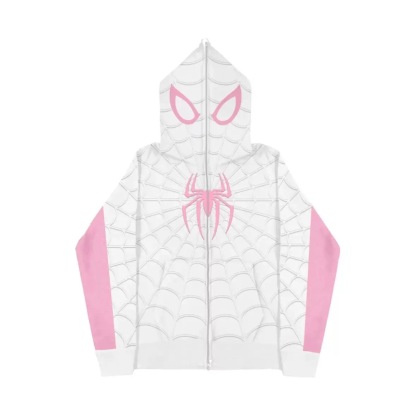 Spiderman New Eye Mask Couple Hoodies Best Material- Y2K Streetwear Zip-Up Sweatshirt for Men and Women