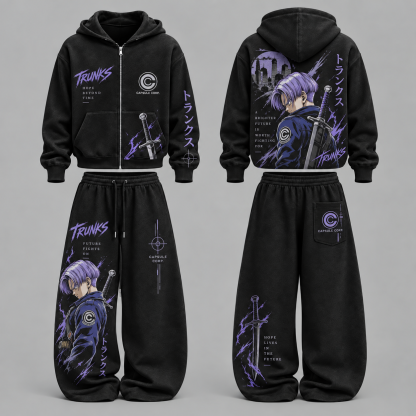 Dragon Ball Z Trunks- Unisex Zipper Hooded Sweatshirt Set