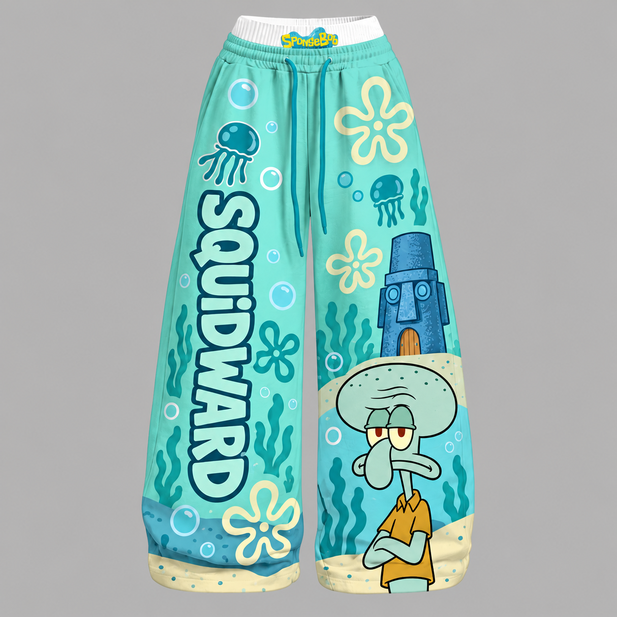 Squidward Tentacles SpongeBob SquarePants Long-Sleeved Double-Layer Stretch Pants Set