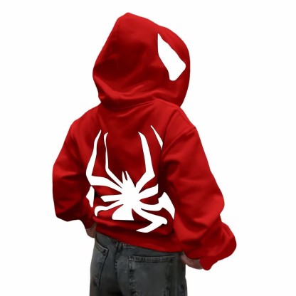 Spiderman Eye Mask Couple Hoodies Best Material- Y2K Streetwear Graphic Zip-Up Sweatshirt for Men and Women