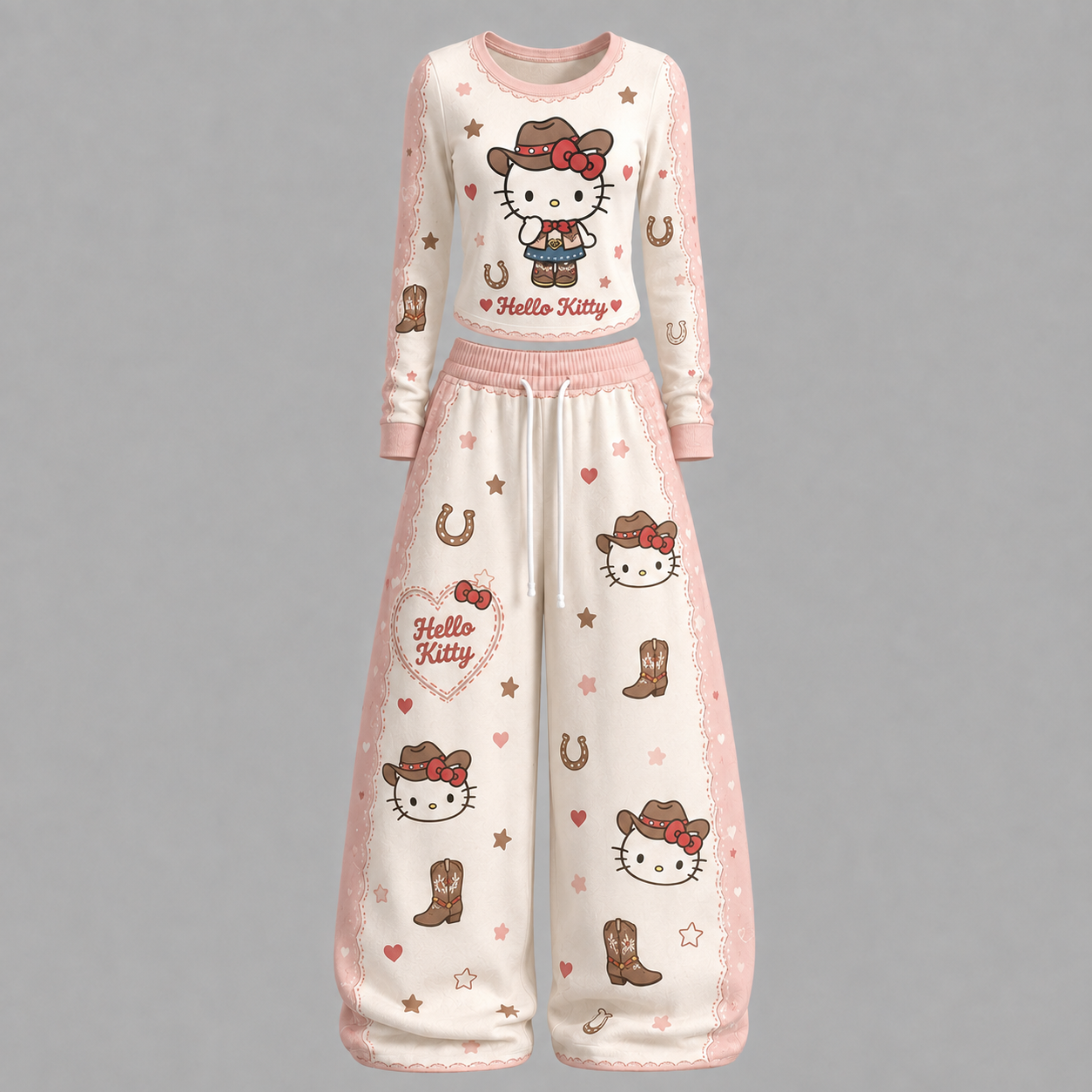 Hello Kitty Long-sleeved double-layer stretch pants set