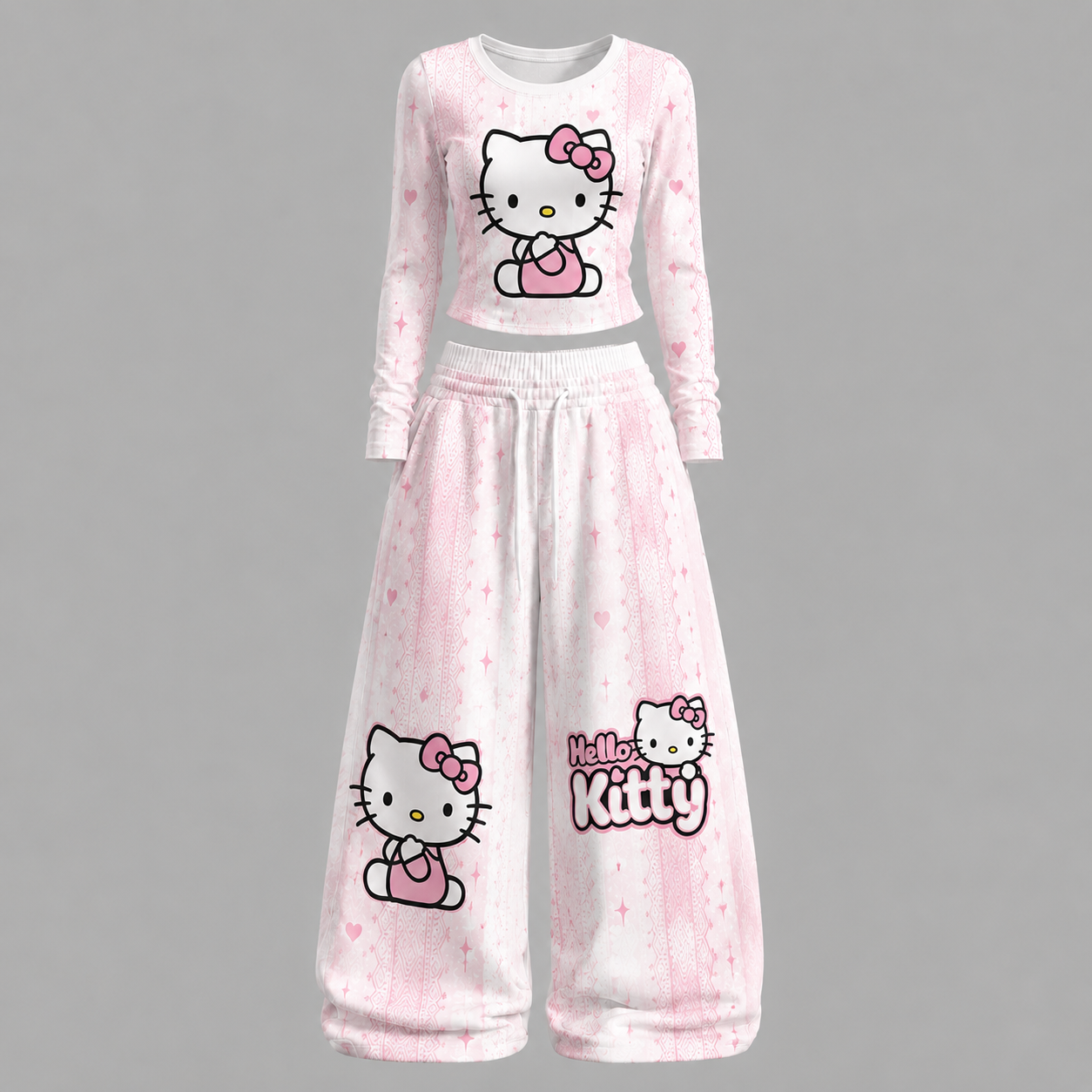 Hello Kitty Long-sleeved double-layer stretch pants set