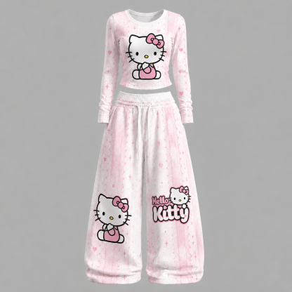 Hello Kitty Long-sleeved double-layer stretch pants set