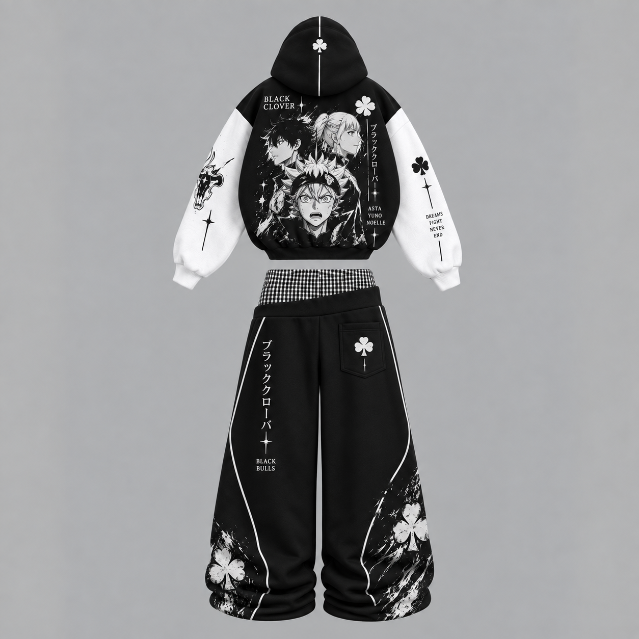 Black Clover Hoodie & Wide-Leg Pants Set