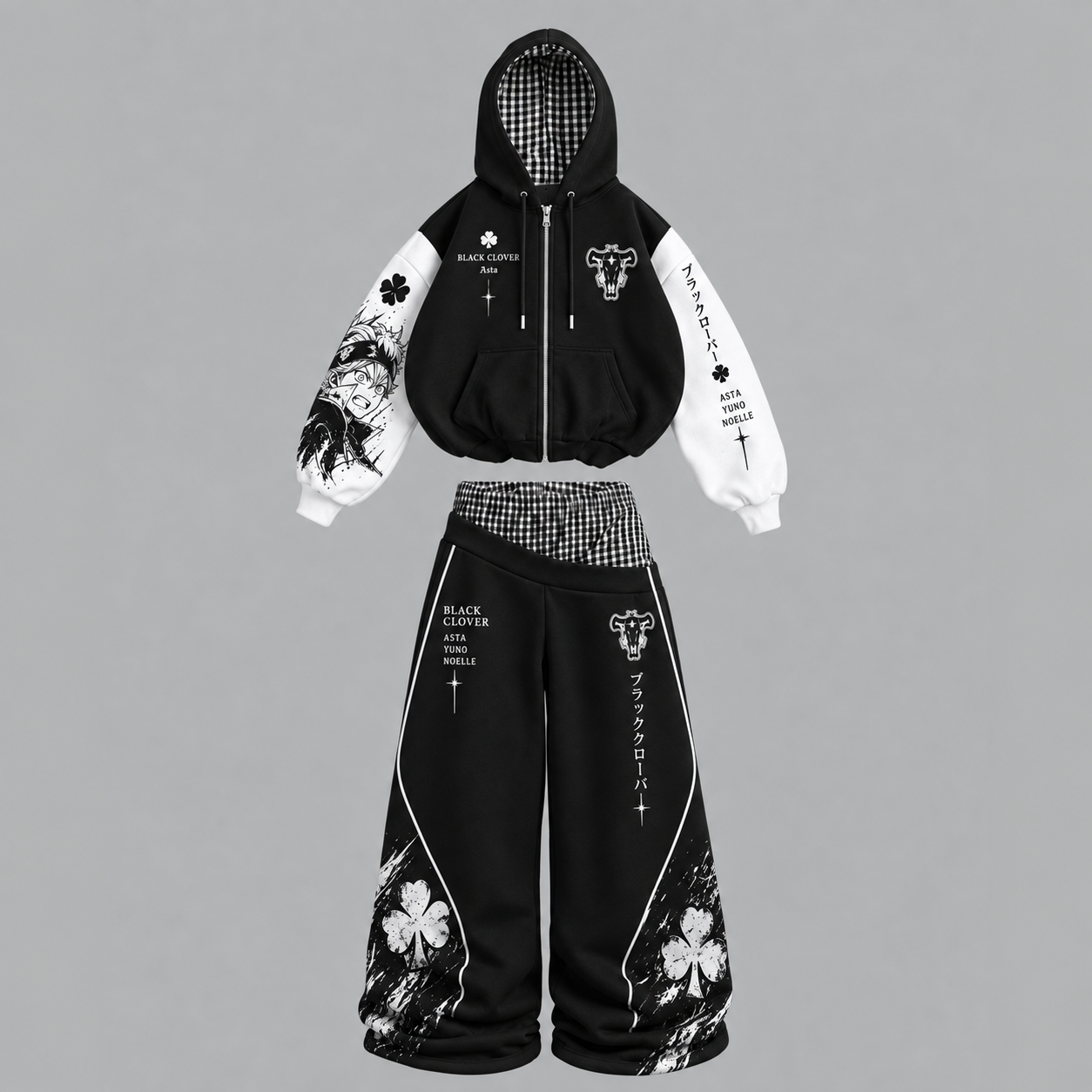 Black Clover Hoodie & Wide-Leg Pants Set
