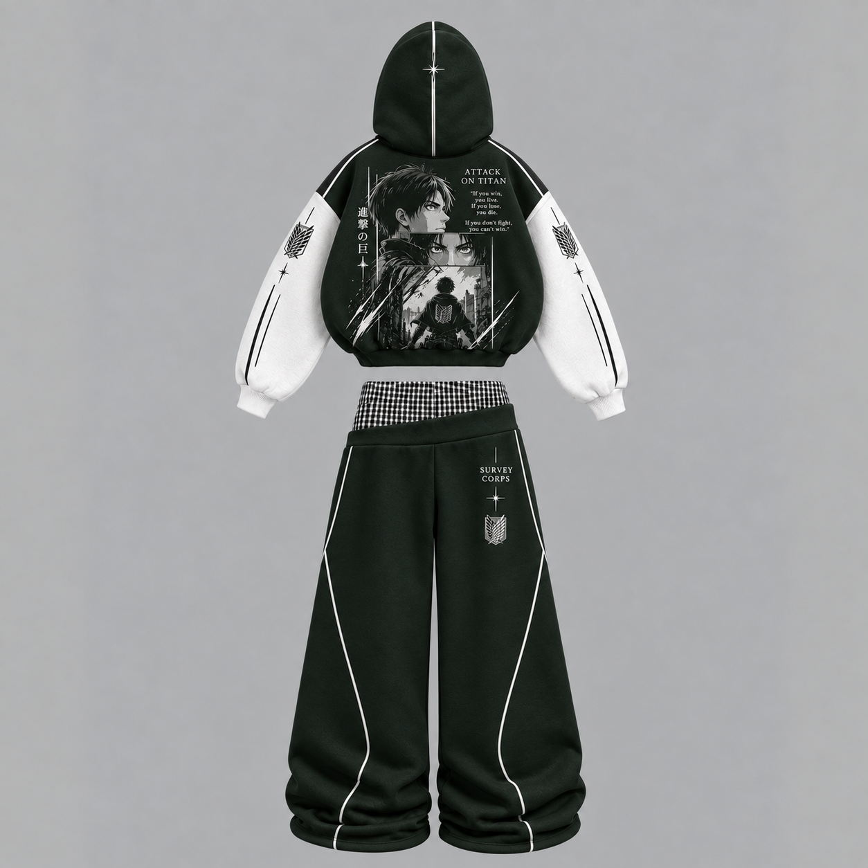 Attack on Titan Hoodie & Wide-Leg Pants Set