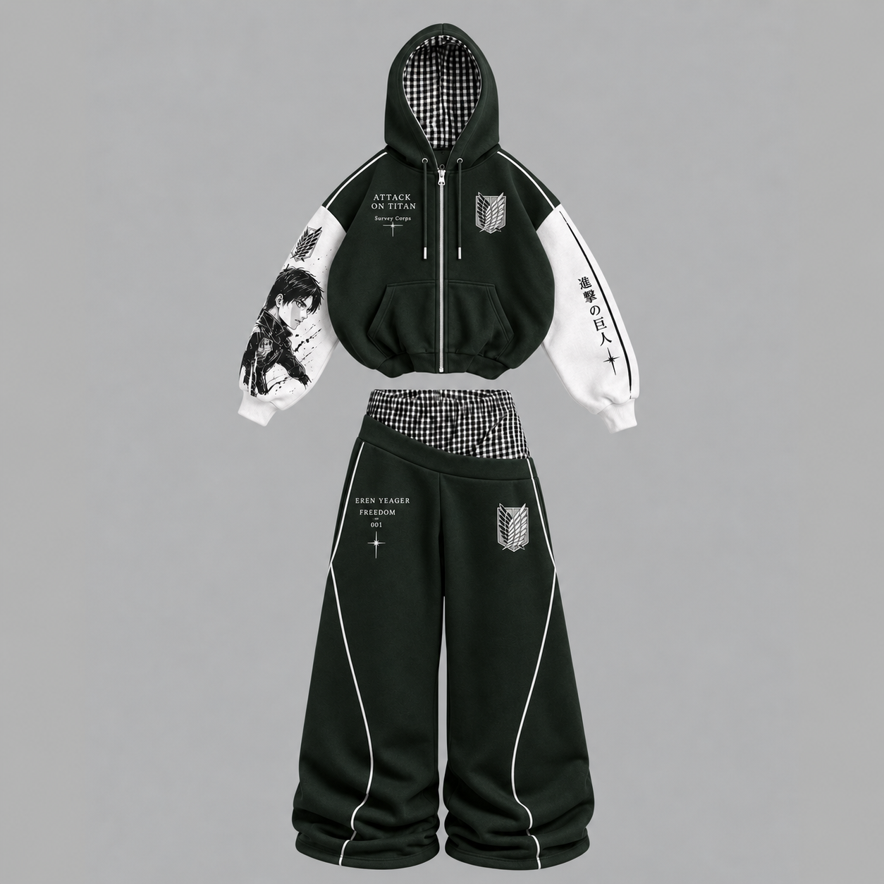 Attack on Titan Hoodie & Wide-Leg Pants Set