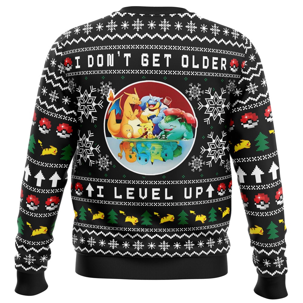 I Don’t Get Older I Level Up Pokemon Ugly Christmas Sweater