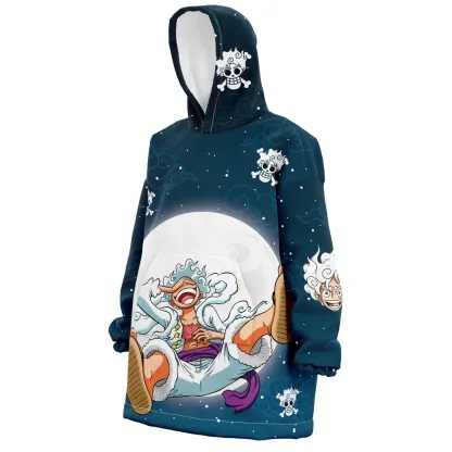 Luffy Gear 5 Pattern One Piece Snug Oversized Blanket Hoodie