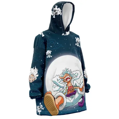 Luffy Gear 5 Pattern One Piece Snug Oversized Blanket Hoodie