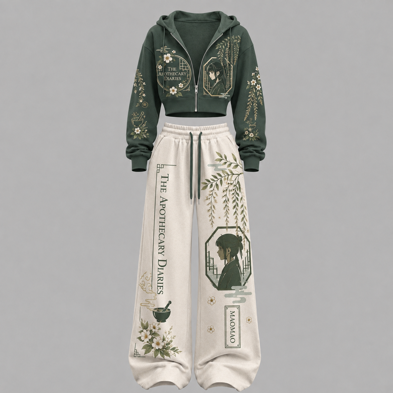 The Apothecary Diaries-Short zip-up sweatshirt set