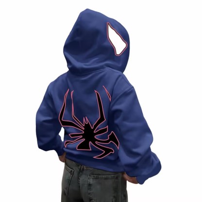 Spiderman Eye Mask Couple Hoodies Best Material- Y2K Streetwear Graphic Zip-Up Sweatshirt for Men and Women