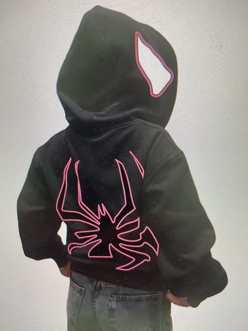 Spiderman Eye Mask Couple Hoodies Best Material- Y2K Streetwear Graphic Zip-Up Sweatshirt for Men and Women
