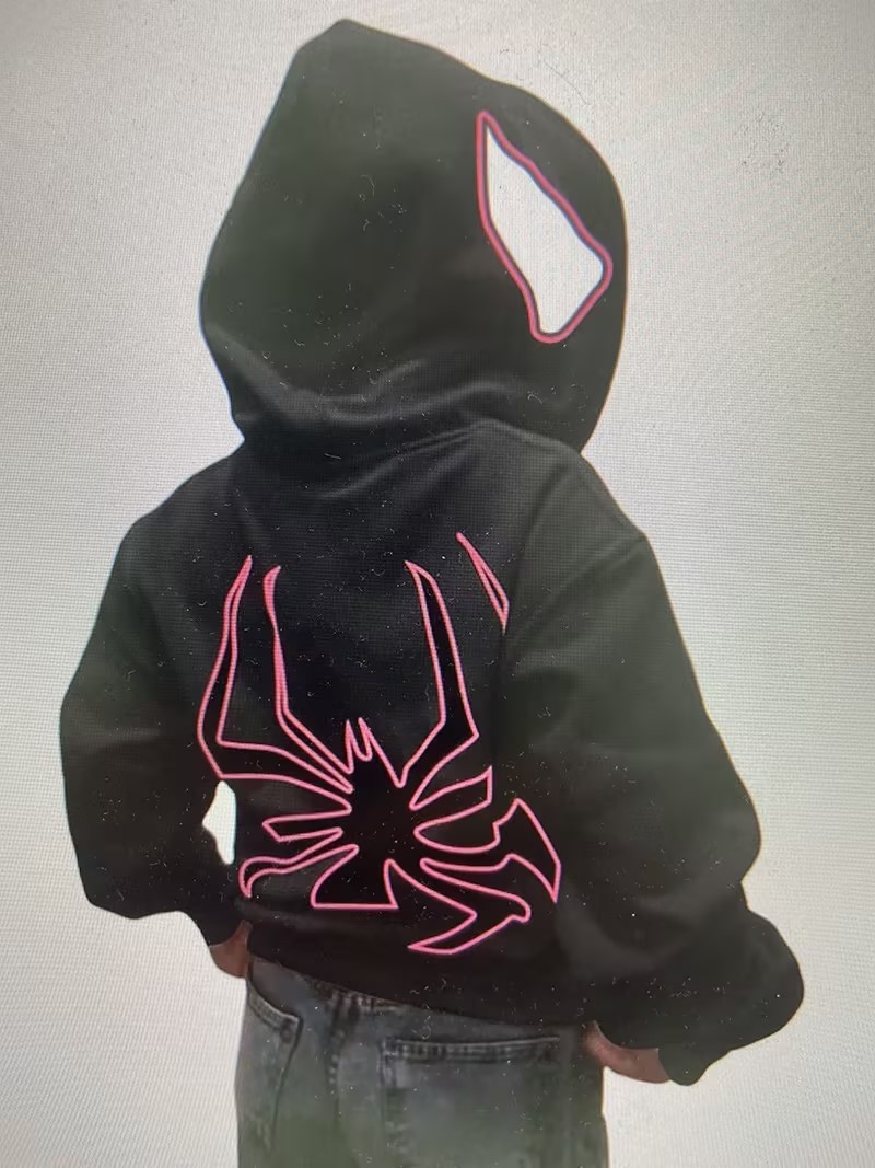 Spiderman Eye Mask Couple Hoodies Best Material- Y2K Streetwear Graphic Zip-Up Sweatshirt for Men and Women