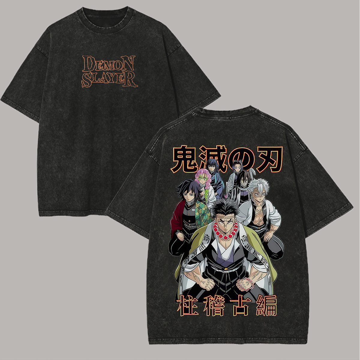 Demon Slayer Printed Unisex Washed T-Shirt