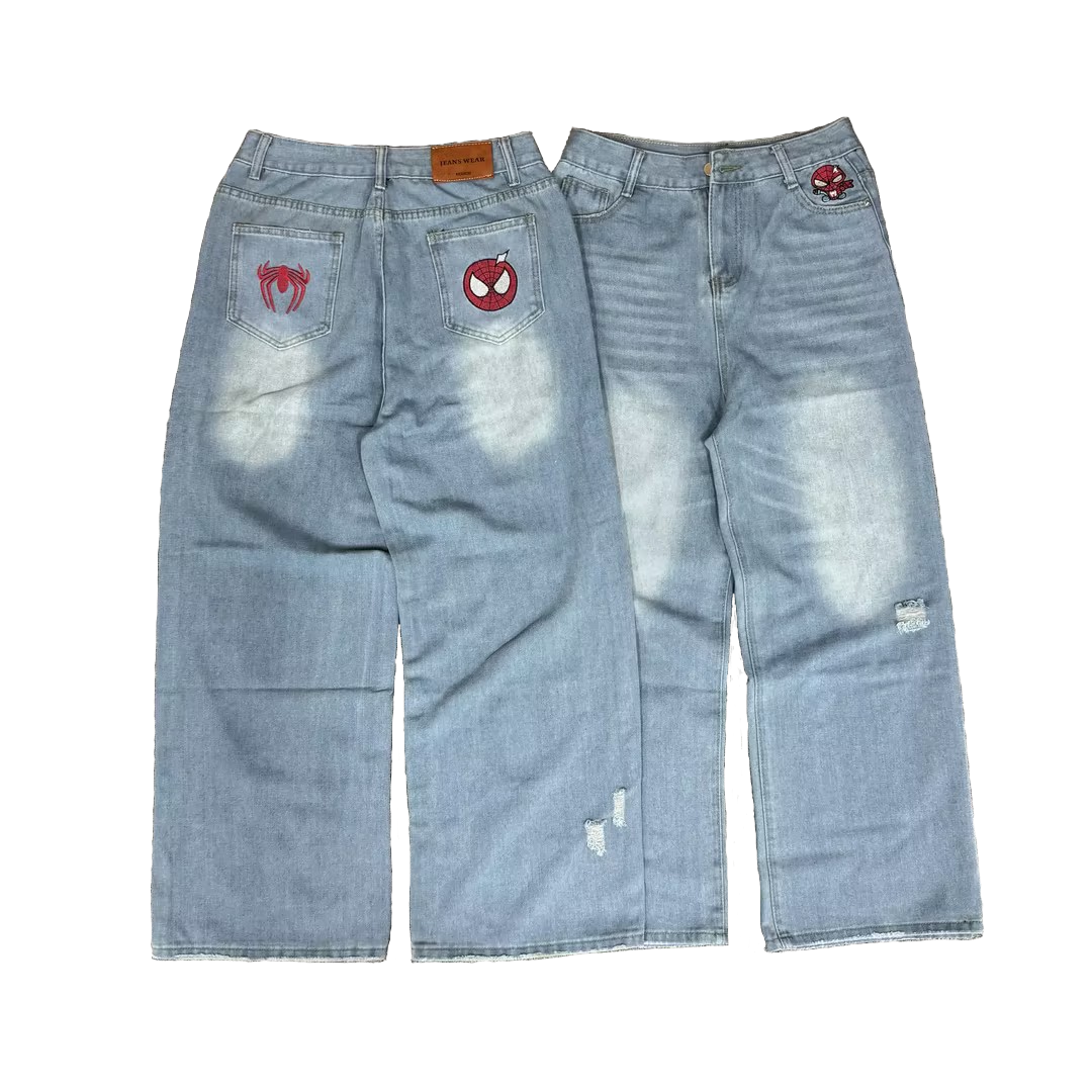 Spider Embroidery Jeans