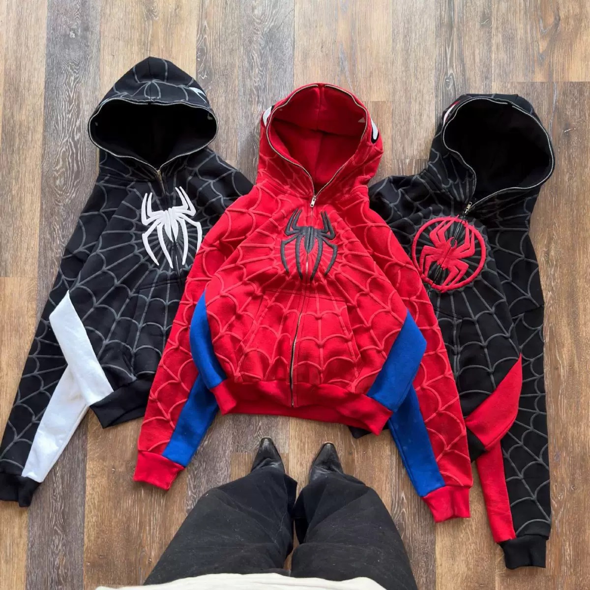 Spiderman New Eye Mask Couple Hoodies Best Material- Y2K Streetwear Zip-Up Sweatshirt for Men and Women