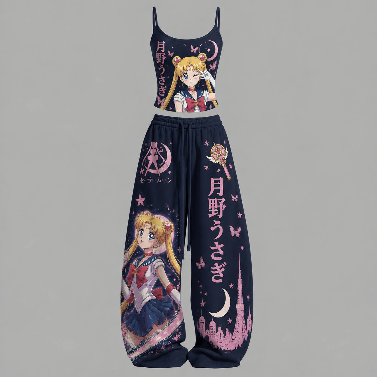Sailor Moon Top & Elasticated Trousers Two-Piece Set