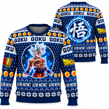 Goku Ultra Instinct Dragon Ball Z Ugly Christmas Sweater