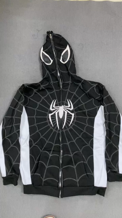 Spiderman New Eye Mask Couple Hoodies Best Material- Y2K Streetwear Zip-Up Sweatshirt for Men and Women